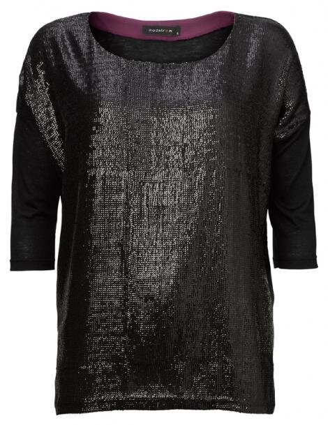 Modström - jemina sequins bluse i black fra Modström