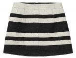 Maison Scotch - 60´s inspired striped wool skirt i black white fra Maison Scotch