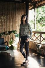 Rabens Saloner - Dorrit - Reptile fitted pants i black fra Rabens Saloner