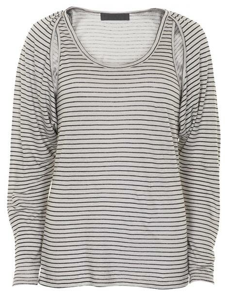 Tusnelda Bloch - Linen jersey bluse i stripe fra Tusnelda Bloch