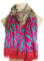 Mille Rostock - scarf leopard pink