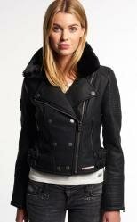 Superdry - Renegade faux leather jacket i black fra Superdry