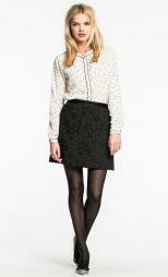 Maison Scotch - Short a-line skirt with shimmer stars i black fra Maison Scotch